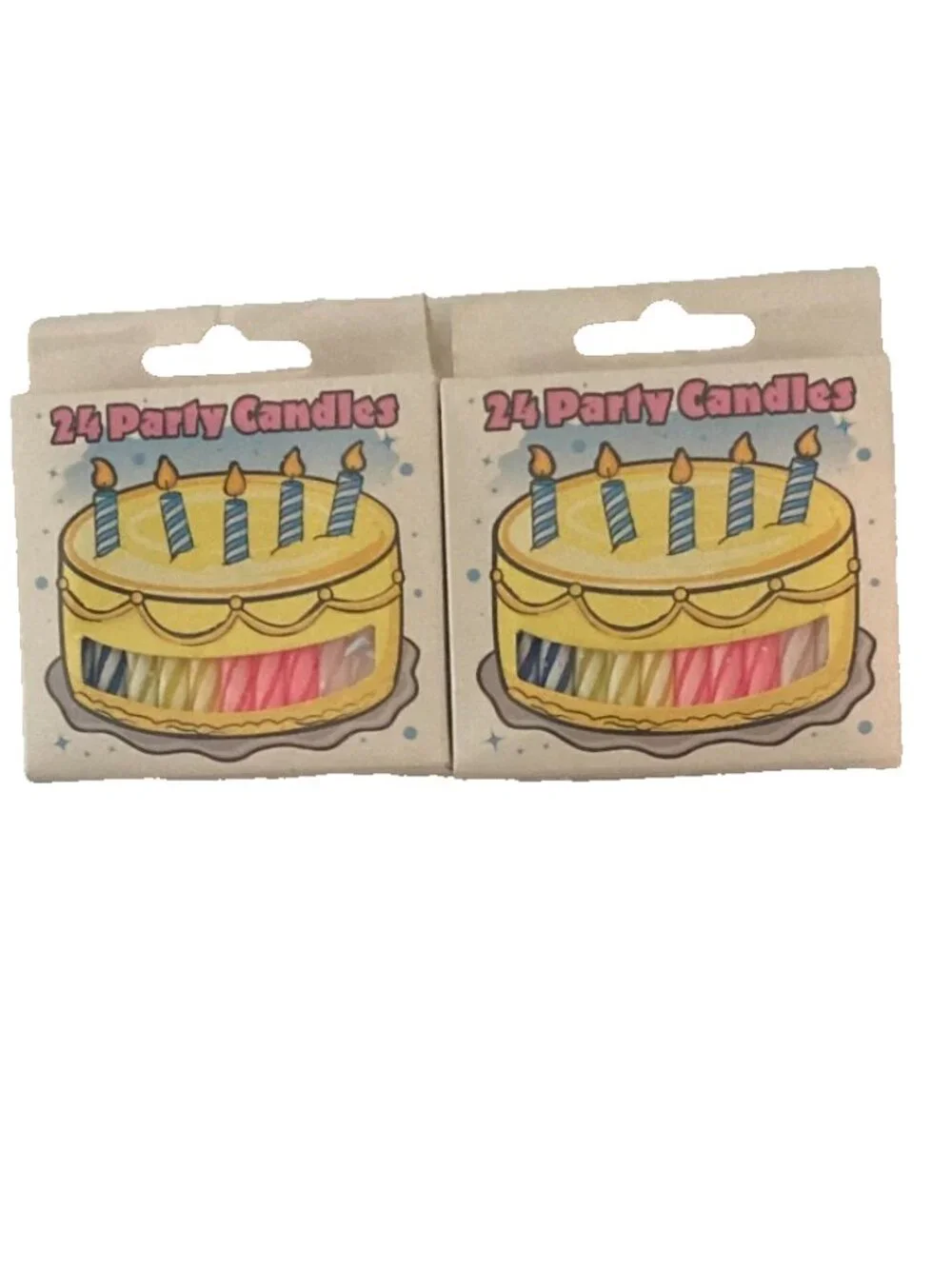 2 Pack of 24 Assorted Colors Party Birthday Candles